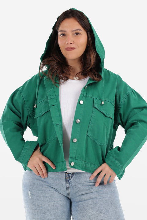 Hooded Oversized Denim Jacket