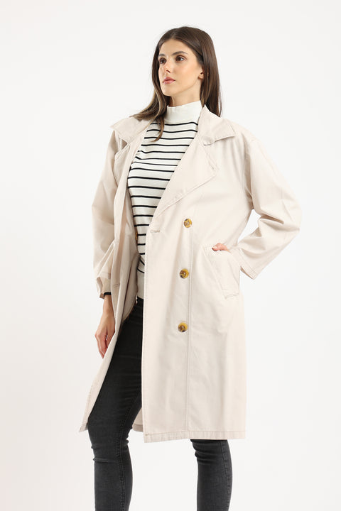 Pointed Collar Trench Coat