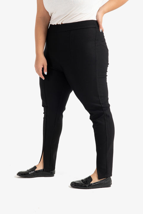 Black Voile Pants with Slits