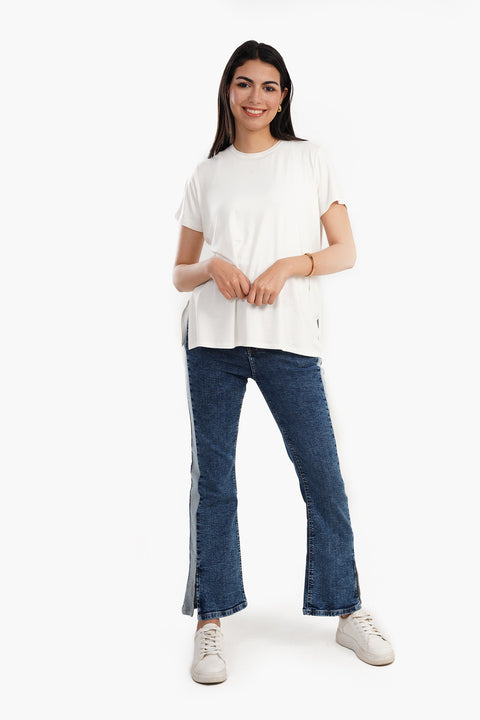 Color Block Flared Jeans