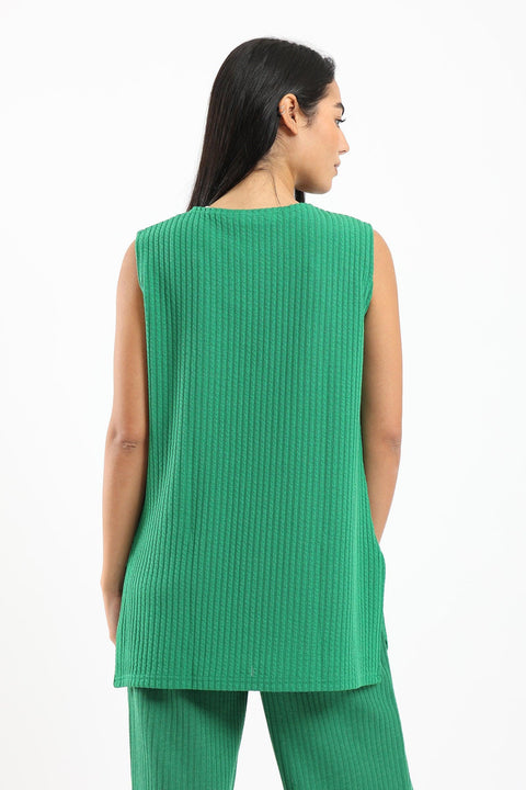 Ribbed Knitted Sleeveless Top - Clue Wear