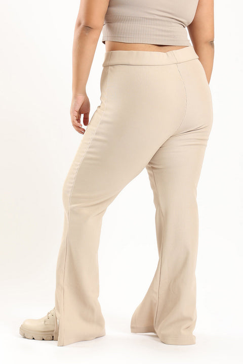 Flared Pants with Front Slit