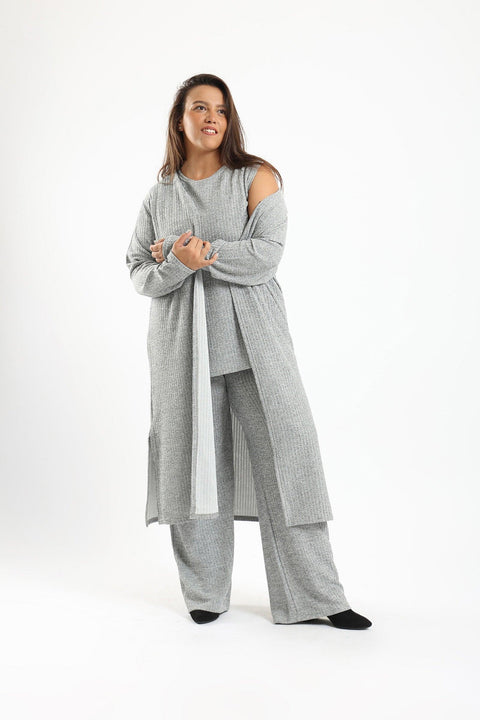 Tricot Ribbed Lounge Cardigan - Clue Wear