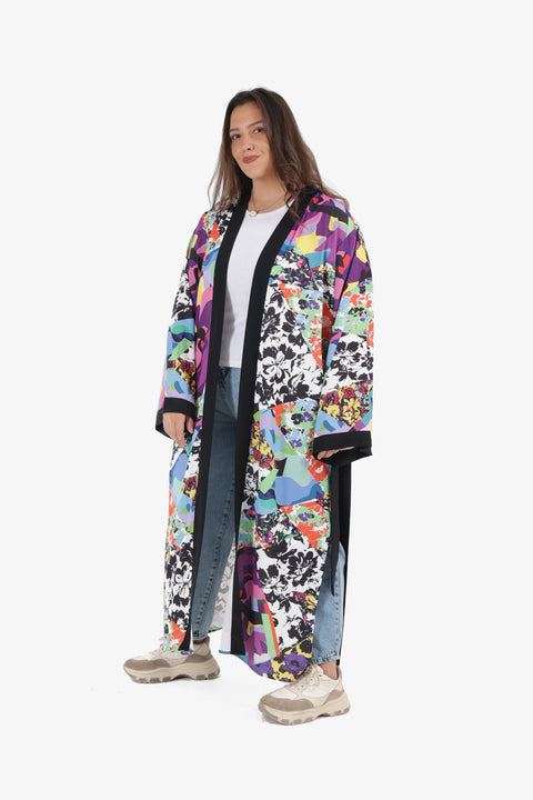 Printed Straight Hem Kimono