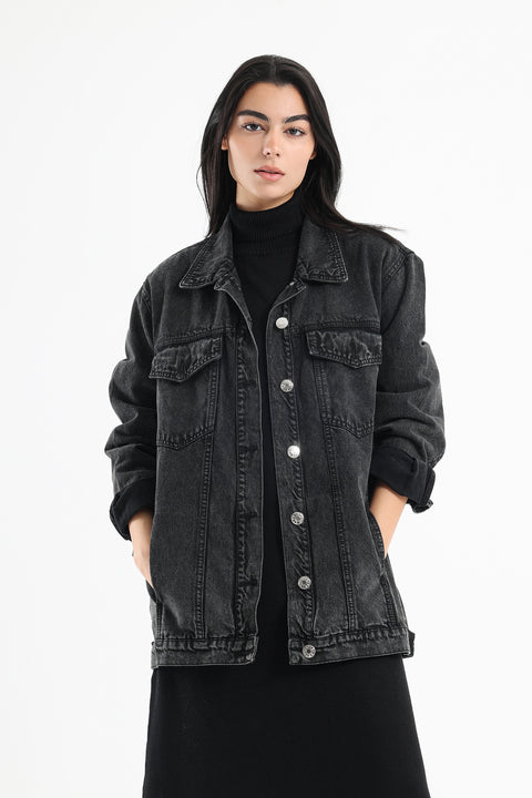 Denim Jacket with Functional Pockets