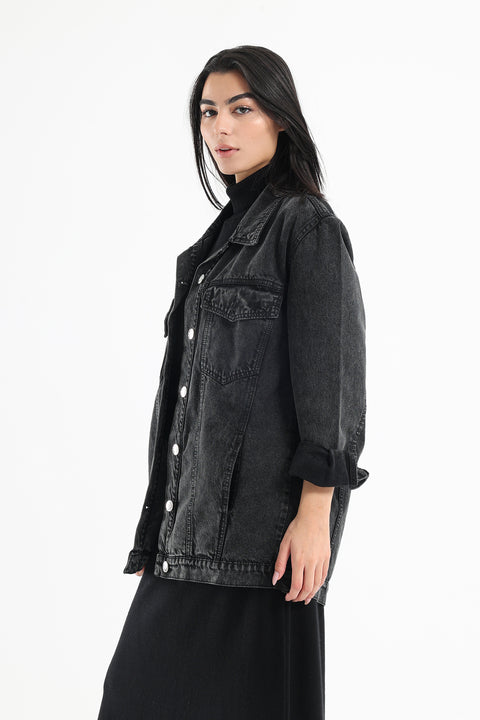 Denim Jacket with Functional Pockets