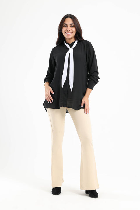 Crepe Blouse with Tie Knot