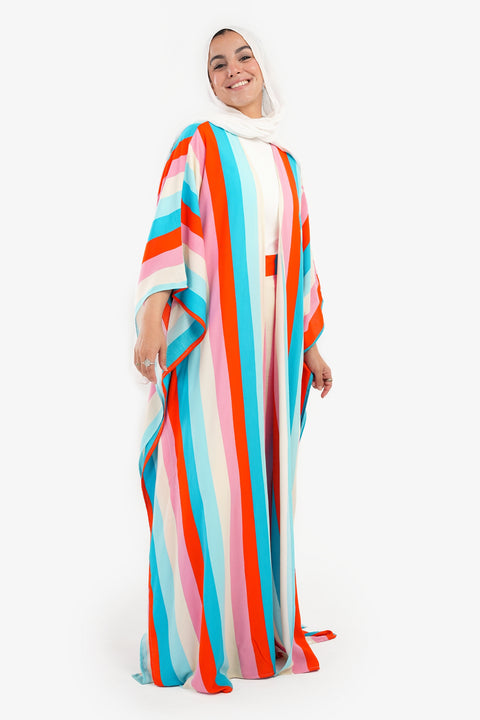 Kimono with Colored Stripes