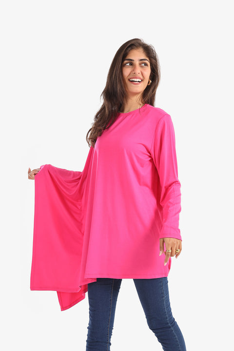 Plain Blouse with Batwing Sleeve
