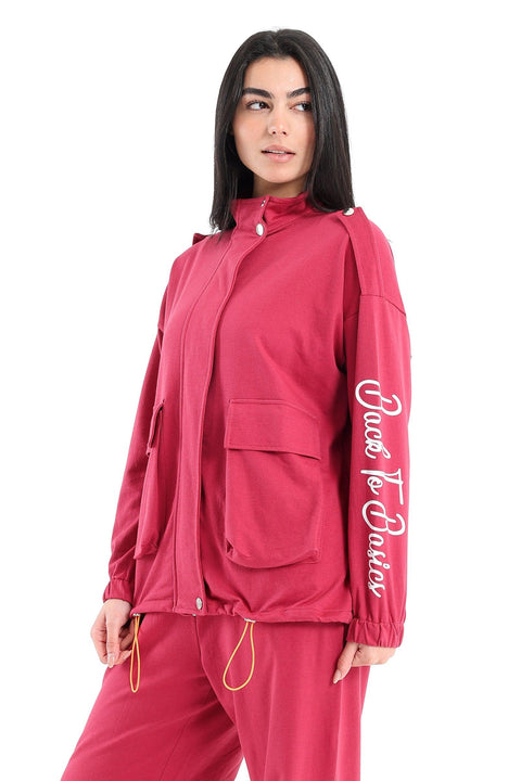 Snap Closure Lounge Jacket