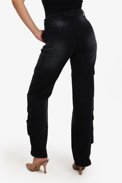 Denim Cargo Pants