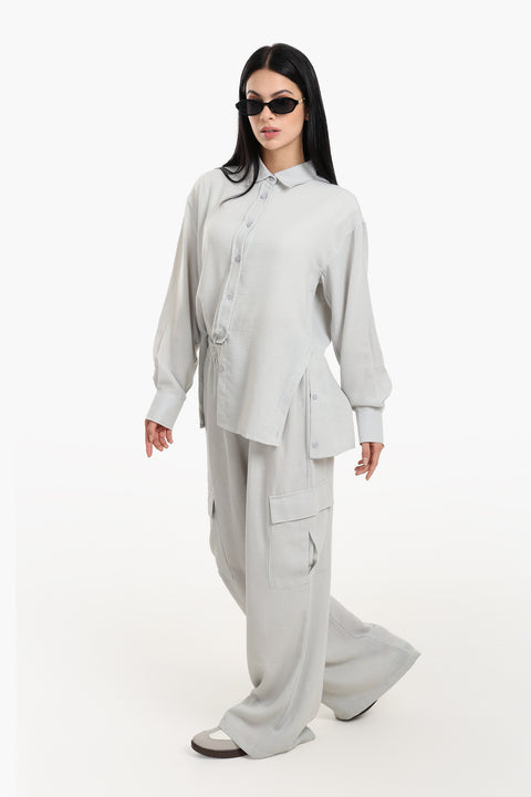 Lounge Shirt with Buttoned Slit