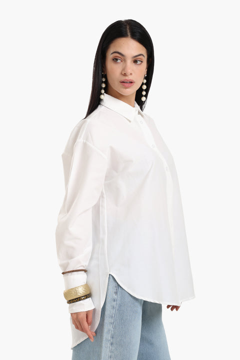 Asymmetrical Viscose Relaxed Shirt