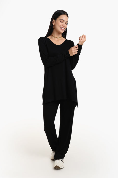 Black Viscose Pants