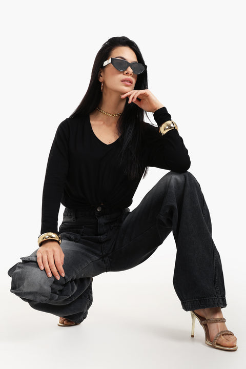 Washed Dark Grey Jeans