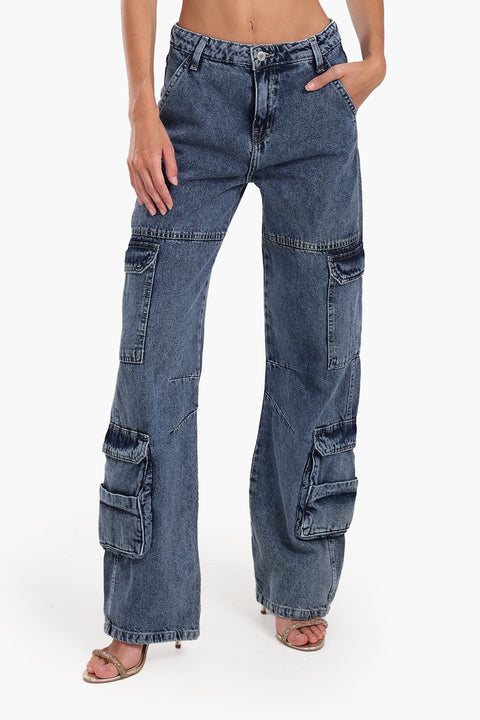 Denim Cargo Pants