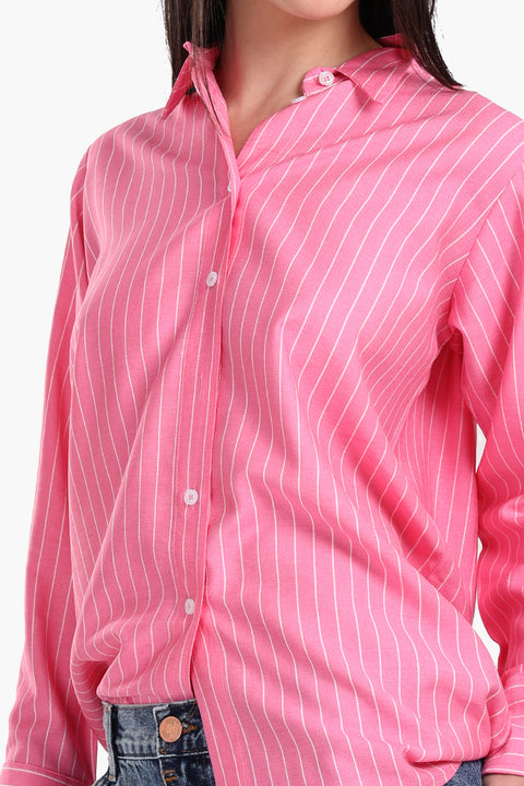 Hot Pink Striped Shirt