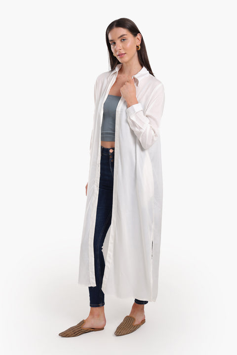 V-Collared Neck Shirt Dress