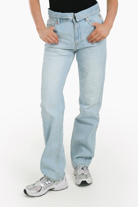 Turn Down Straight Cut Jeans