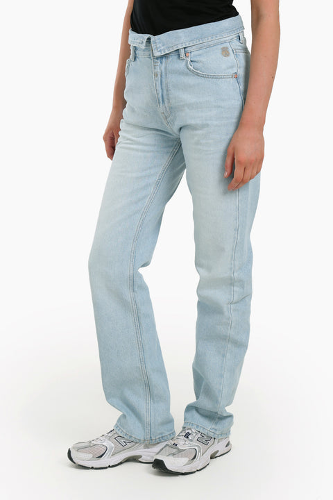 Turn Down Straight Cut Jeans