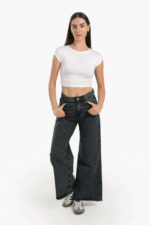 Grey Zip Fly Jeans