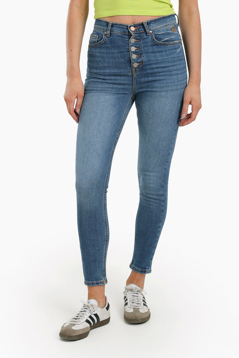 5 Buttons Closure Skinny Jeans