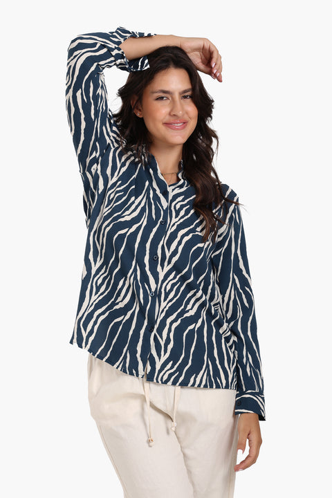 Zebra Print Tencel Shirt