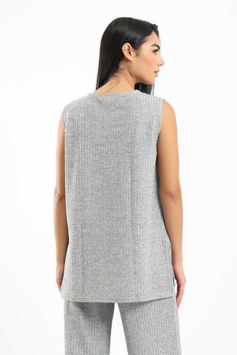 Ribbed Knitted Sleeveless Top