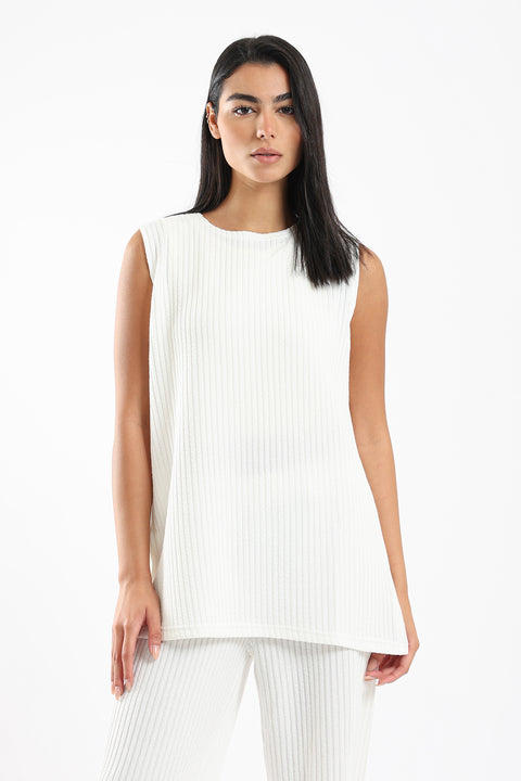 Ribbed Knitted Sleeveless Top