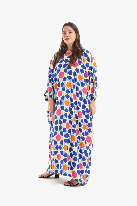 Geometric Pattern Maxi Dress