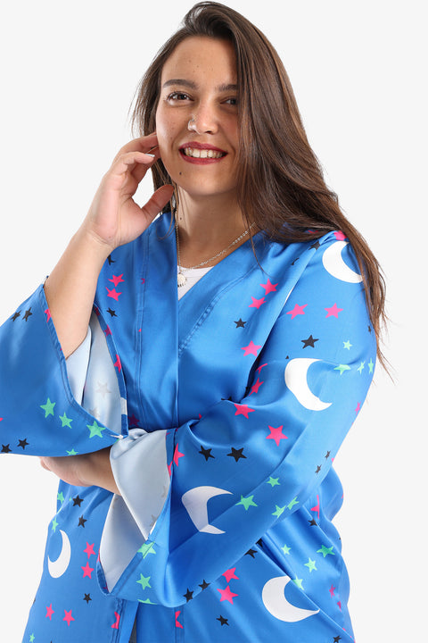 Crescents & Stars Printed Kimono