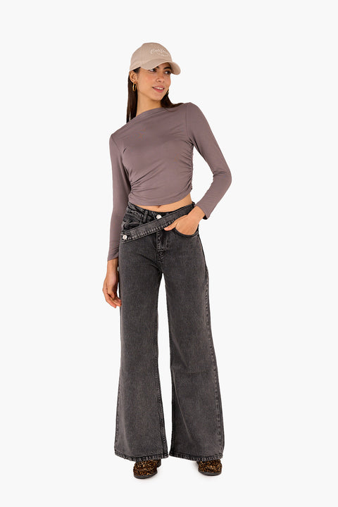 Cropped High Neck Top