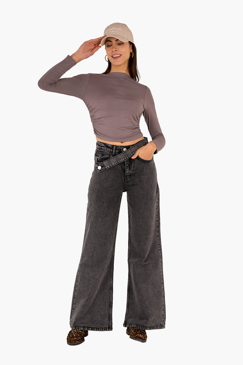 Cropped High Neck Top