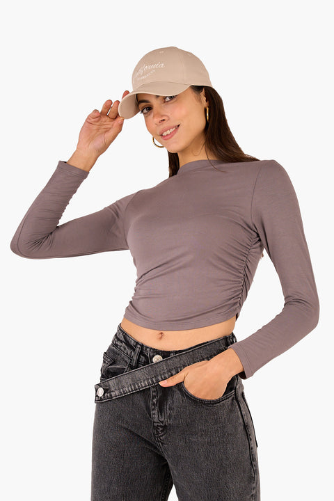 Cropped High Neck Top