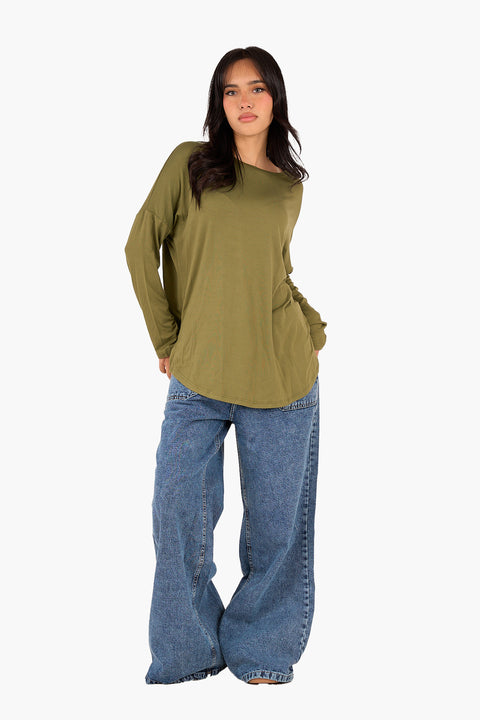 Asymmetrical Long Sleeve T-Shirt