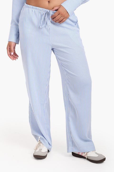 Striped Elastic Waist Pants