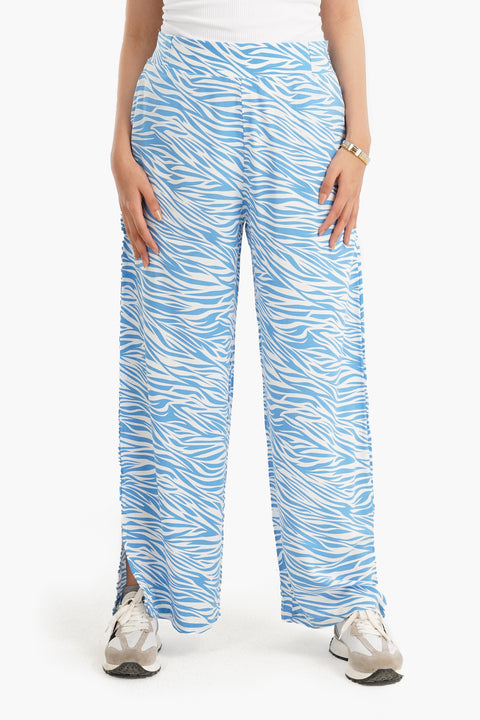 Zebra Print Pants with Slits
