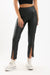 Black Leather Pants with Slit - Clue Wear