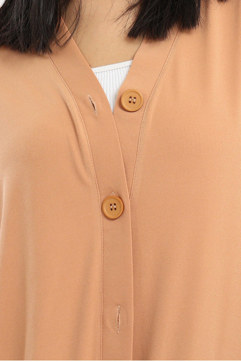 Button Closure Long Cardigan - Clue Wear