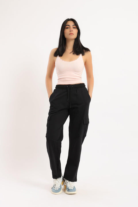 Elastic Straight Cut Pants - Clue Wear
