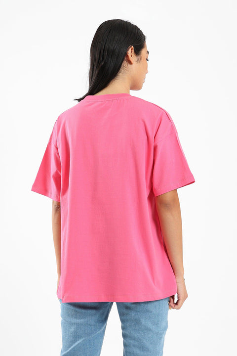 Over Size Fit Printed T-shirt - Clue Wear