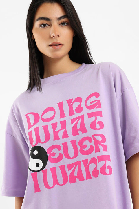 Oversized Printed T-shirt - Clue Wear
