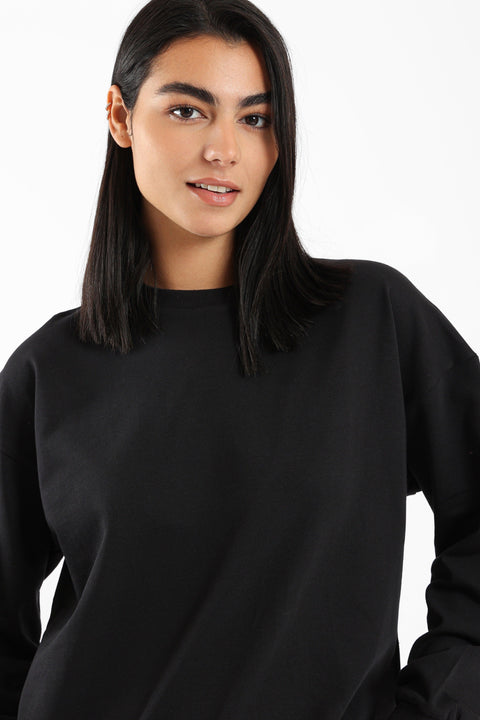 Round Neck Plain Sweatshirt - Clue Wear