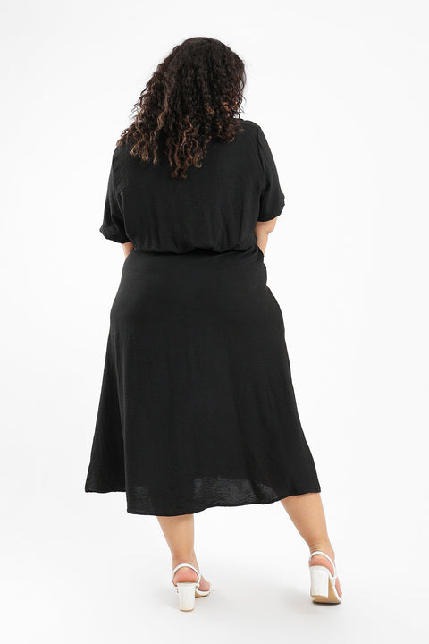 Short Sleeves Midi Dress - Clue Wear