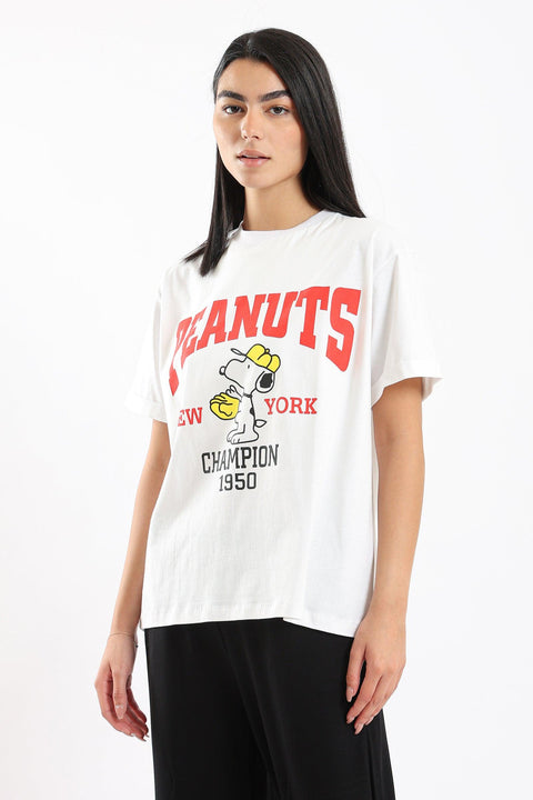T-shirt with Peanuts Print - Clue Wear