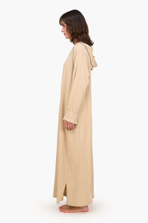 Self Pattern Hooded Dress