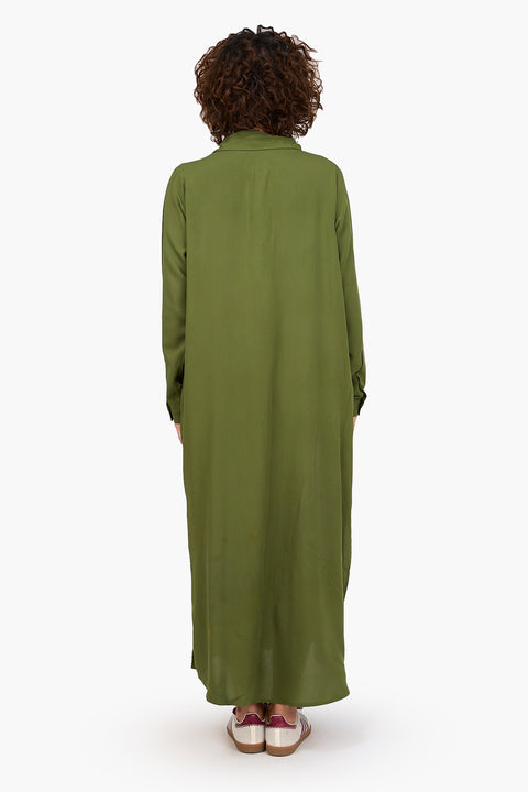 V-Collared Neck Shirt Dress