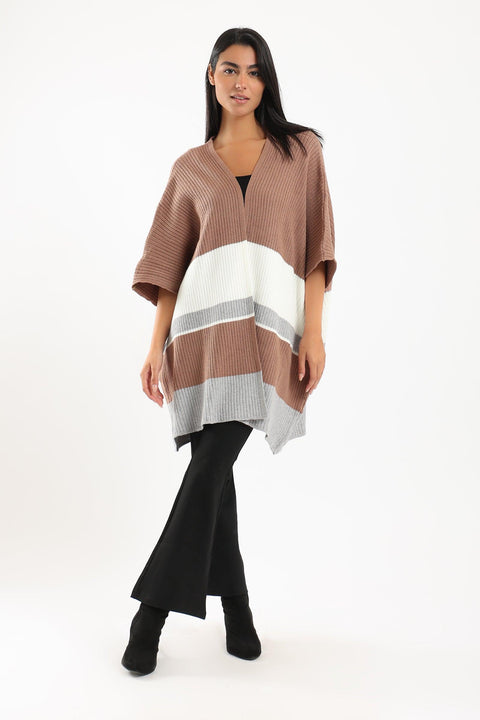 Ribbed Cape Sleeves Poncho - Clue Wear
