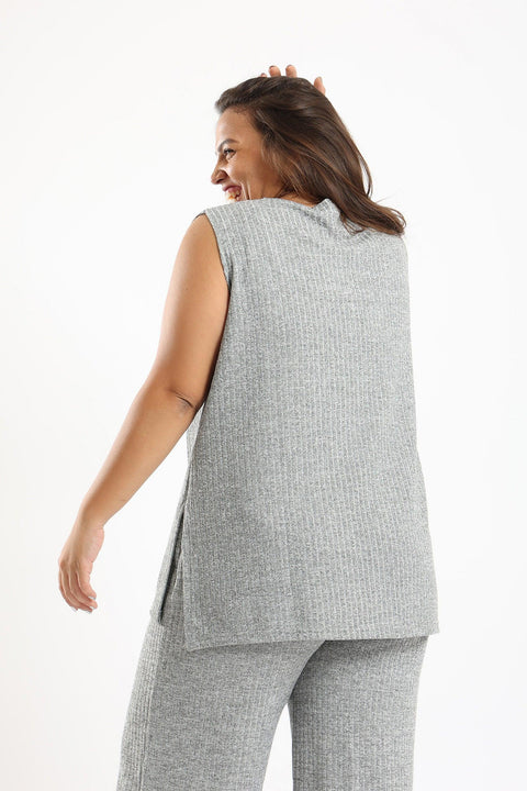 Ribbed Knitted Sleeveless Top - Clue Wear