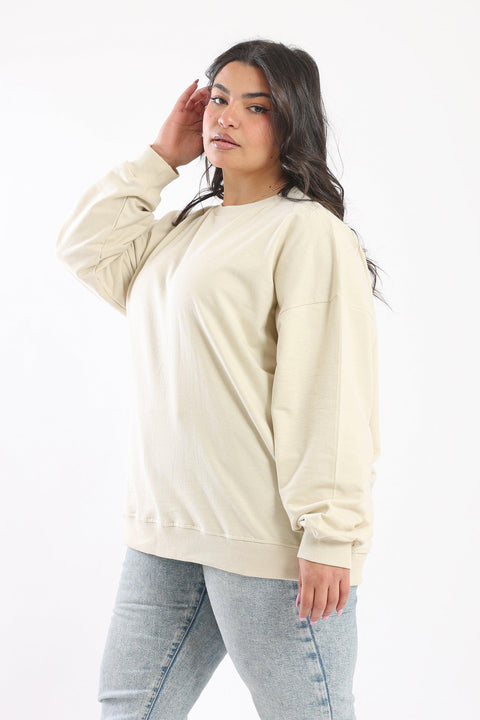 Round Neck Plain Sweatshirt - Clue Wear